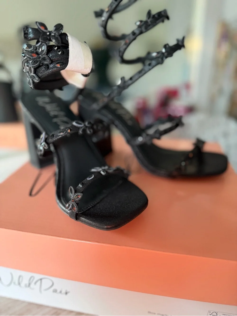 Block Heel Sandals / Black / 5.5
